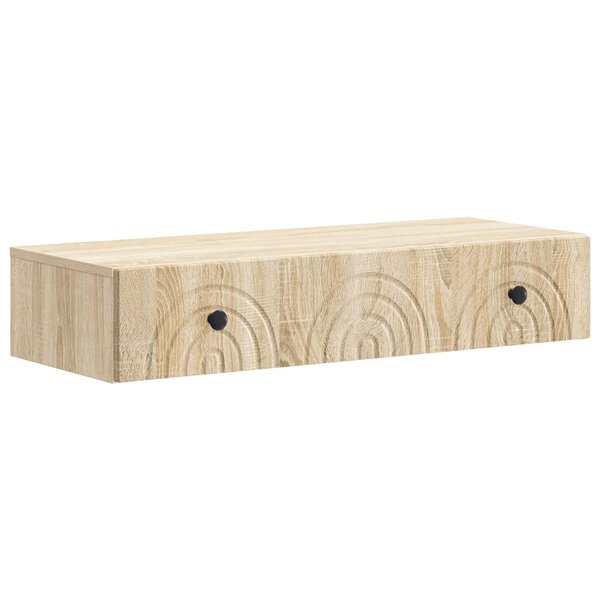 vidaXL Table d'appoint murale Chêne Sonoma 87 5 x 34 5 x 17 cm