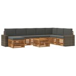 vidaXL Ensemble de canapés d'extérieur 9 Pièces Naturel et Anthracite