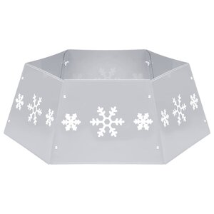 vidaXL Jupe de sapin de Noël Argenté et blanc Ø68x25 cm
