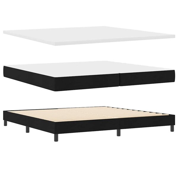 vidaXL Cadre de Lit avec Matelas Noir 200x200 cm Tissu