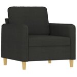vidaXL Ensemble de canapés 3 Pièces avec coussins Noir Tissu