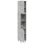 vidaXL Armoire de salle de bain gris béton 30x30x190 cm