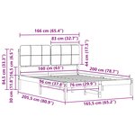 vidaXL Cadre de lit avec tête de lit rembourrée Noir 160 x 200 cm