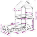 vidaXL Lit superposé sans matelas 90x200 cm bois de pin massif