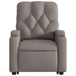 vidaXL Fauteuil inclinable de massage électrique Taupe Tissu