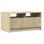 vidaXL Table basse avec lumières LED chêne sonoma bois d'ingénierie