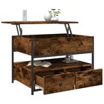 vidaXL Table basse chêne fumé 70x50x50 cm bois d'ingénierie et métal