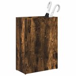 vidaXL Porte-parapluie Chêne fumé 40 x 20 x 55 5 cm Bois d'ingénierie