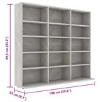vidaXL Armoire à CD Gris béton 100x23x89 5 cm Bois d’ingénierie