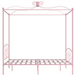vidaXL Cadre de lit à baldaquin Rose Métal 140 x 200 cm