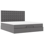 vidaXL Cadre de lit ottoman avec matelas gris 180x200 cm similicuir