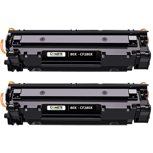 COMETE - 80X - 2 Toners compatibles avec 80X CF280X - Noir - COMETE