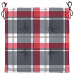vidaXL Coussins de chaise de jardin lot de 6 carreaux rouges 40x40x3cm