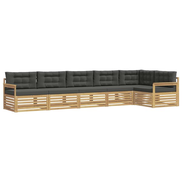 vidaXL Ensemble de canapés d'extérieur 6 pc Blanc et anthracite
