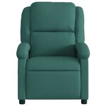 vidaXL Fauteuil de massage inclinable électrique Vert foncé Tissu