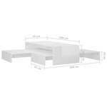 vidaXL Ensemble de tables basses gigognes blanc brillant