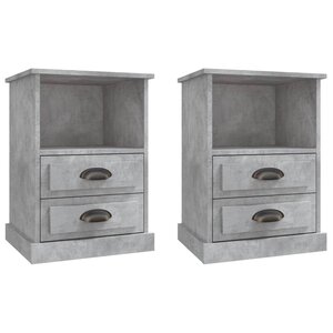 vidaXL Tables de chevet 2 Pièces gris béton 43x36x60 cm
