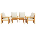 vidaXL Salon de jardin avec coussins 5 Pièces Bois d'acacia solide