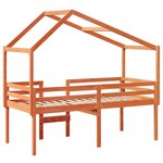 vidaXL Lit haut avec toit cire marron 80x200 cm bois de pin massif