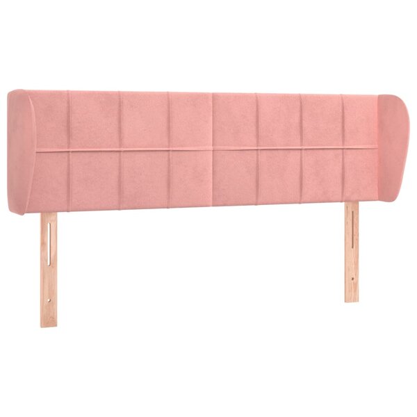 vidaXL Tête de lit avec oreilles Rose 147x23x78/88 cm Velours