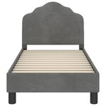 vidaXL Cadre de lit pour tout-petit avec tête de lit Gris foncé