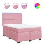 vidaXL Sommier à lattes de lit avec matelas Rose 140x190 cm Velours