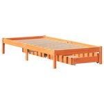 vidaXL Cadre de lit sans matelas cire marron 90x190 cm bois pin massif