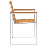 vidaXL Chaises de jardin avec coussins lot de 2 Acacia solide et acier