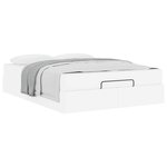 vidaXL Cadre de lit avec matelas avec matelas 2 Pièces Blanc PVC