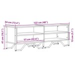vidaXL Meuble TV chêne fumé 122x34x41 cm bois d'ingénierie