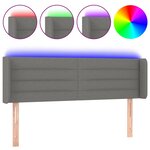 vidaXL Tête de lit à LED Gris foncé 147x16x78/88 cm Tissu