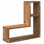 vidaXL Étagères cube murales 2 Pièces vieux bois 50x15x50 cm