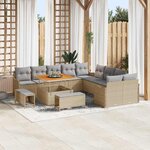 vidaXL Ensemble de canapé de jardin 13 Pièces Beige et Gris clair