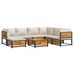 vidaXL Salon de jardin avec coussins 8 Pièces bois massif d'acacia