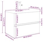 vidaXL Meuble lavabo avec bassin et robinet intégrés vieux bois