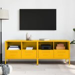 vidaXL Meubles TV 2 Pièces jaune moutarde 68x39x50 5 cm acier