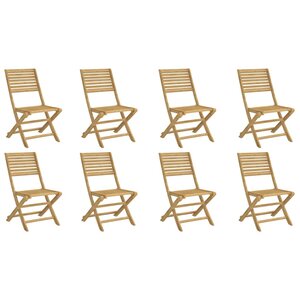 vidaXL Chaises pliables de jardin lot de 8 bois massif d'acacia