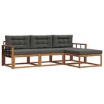 vidaXL Ensemble de canapés d'extérieur 4 pc Naturel et Anthracite