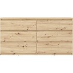 Commode CHELSEA 6 tiroirs - 154 cm x 42 2 x 79 9 - chêne artisan