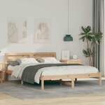 vidaXL Cadre de lit Marron 150 x 200 cm Bois massif en pin