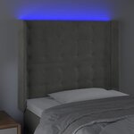 vidaXL Tête de lit à LED Gris clair 83x16x118/128 cm Velours