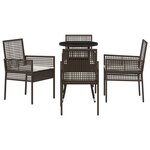 vidaXL Ensemble de salle à manger de jardin de 5 pièces Marron Poly Rattan