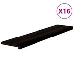 vidaXL Marches d'escalier 16 Pièces marron foncé 120x30x2 cm chêne massif
