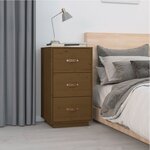  vidaXL Tables de chevet 2 Pièces Marron 40x40x75 cm Bois de pin massif