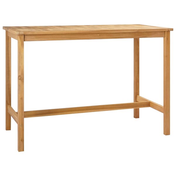 vidaXL Table de bar Naturel 150 x 75 x 105 cm Bois de teck massif