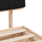 vidaXL Cadre de lit avec tête de lit rembourrée Noir 90 x 190 cm