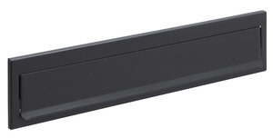 Entrée de boîte aux lettres en acier pour porte  mur  C-614  33 5 x 3 cm  Noir