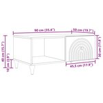 vidaXL Table basse Chêne Sonoma 90 x 50 x 40 cm Bois d'ingénierie