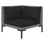 Salon de jardin meuble d'extérieur ensemble de mobilier 6 pièces avec coussins résine tressée gris foncé 02_0016880