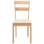 vidaXL Chaises à manger coussins 2 Pièces naturel bois massif caoutchouc